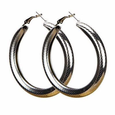 Pendientes de aro, 60 mm, 8 mm, plata