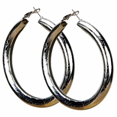 Pendientes de aro, 70 mm, 8 mm, plata