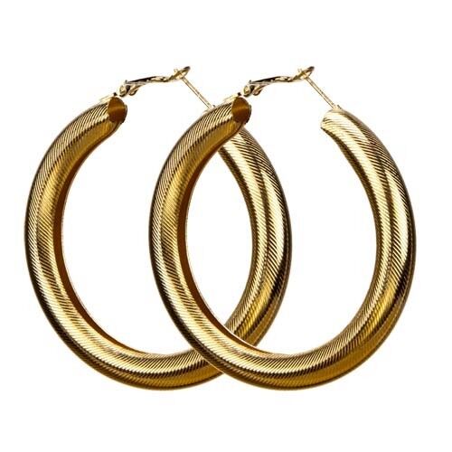 Pendientes de aro, 60 mm, 8 mm, oro