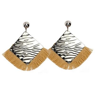 Boucles d'oreilles carrées, champagne