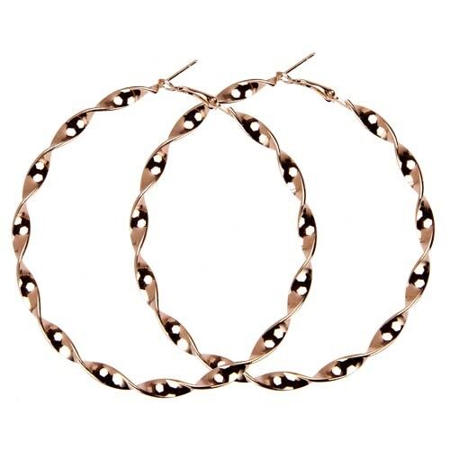 Pendientes de aro, 80x5mm, oro rosa