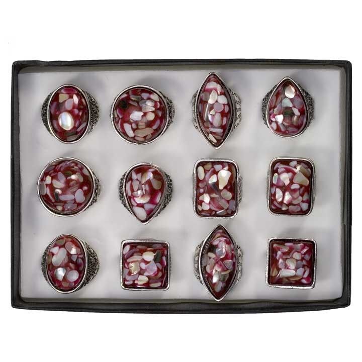 Sortiment Perlmuttringe, Rot