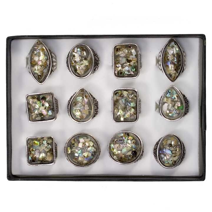 Sortiment Perlmuttringe, Braun