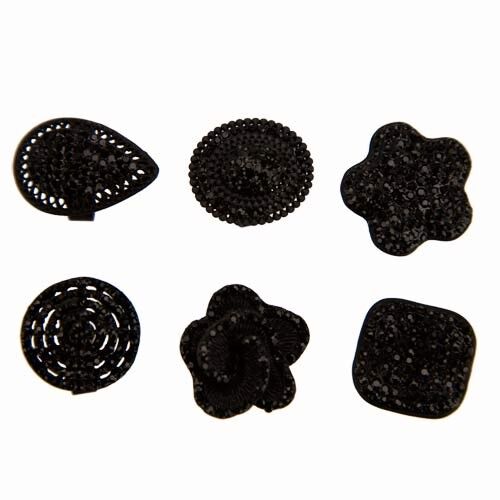 Assortimento di anelli alla moda, nero 2