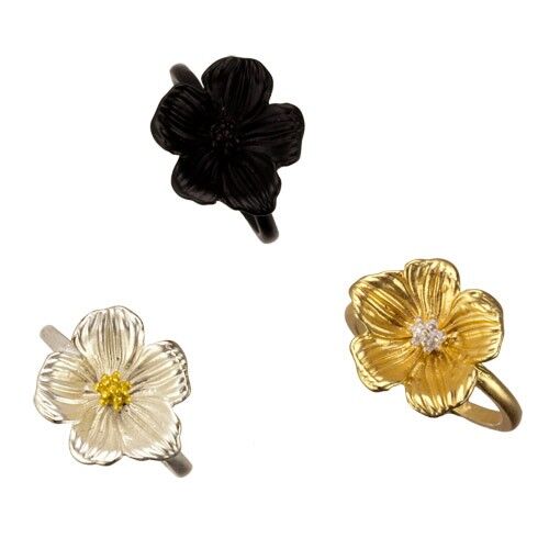 Moderinge Blume, Schwarz, Silber, Gold matt