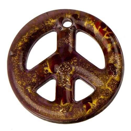 ciondolo in vetro, Pace, viola