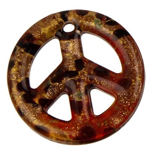 pendentif en verre, Paix, rouge