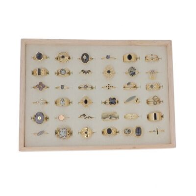 Kit of 36 rings - black gold - FREE DISPLAY