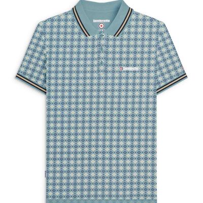 Polo Geo AOP azul humo SS25