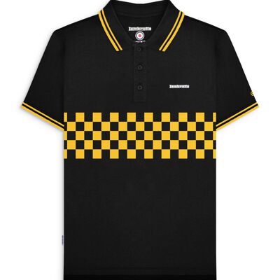 Polo con punta bicolore nero/oro SS25