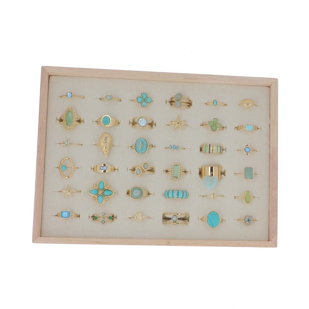 Set mit 36 ​​Ringen - Türkisgold - KOSTENLOSE ANZEIGE