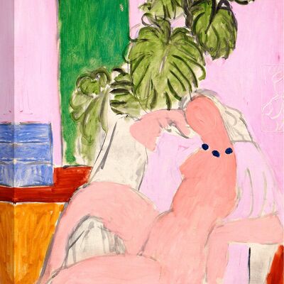 Impression sur toile : Henri Matisse, Nu dans un fauteuil avec une plante verte