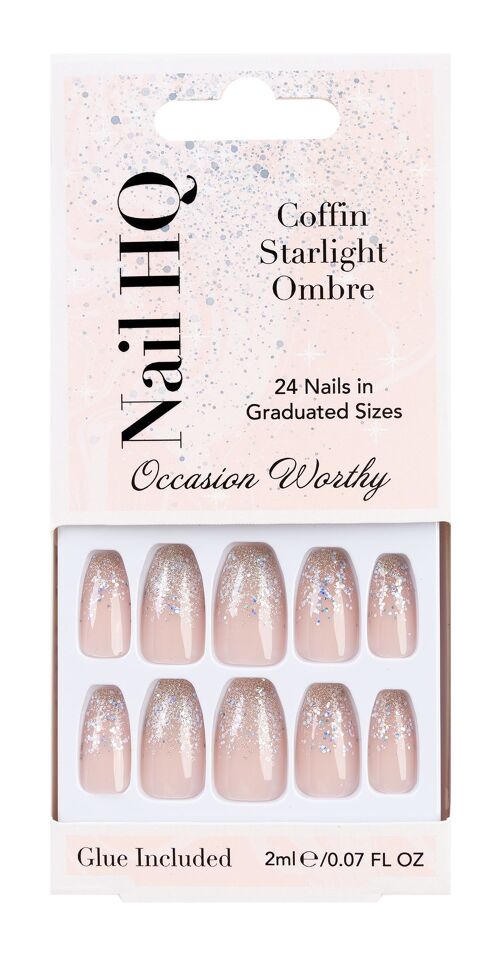 Nail HQ Coffin Starlight Ombre Nails (24 Pieces)