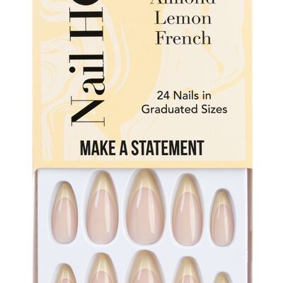 Nail HQ Almond Lemon French Nails (24 Pieces)