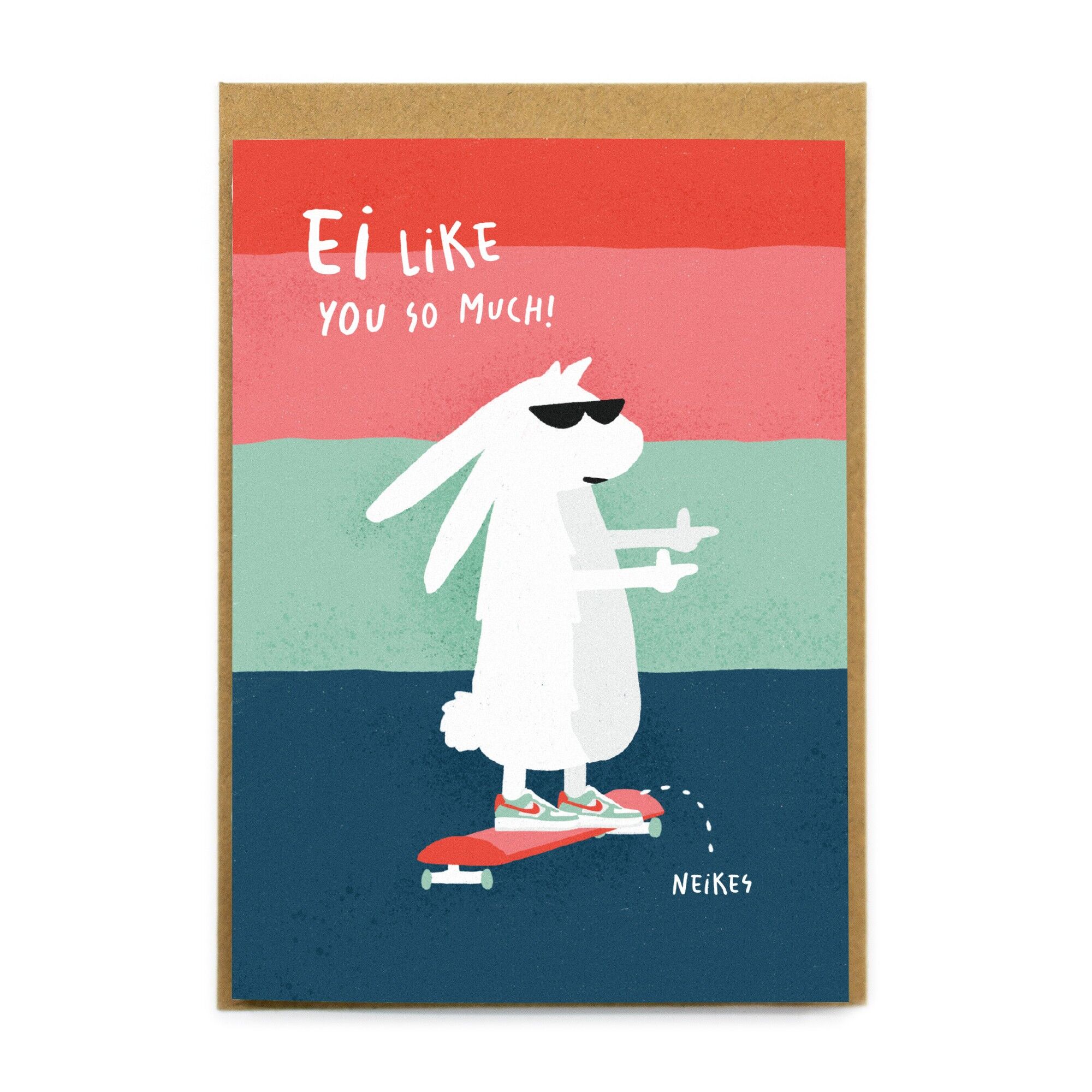 Lustige Ostergrüße - Grußkarte (A6) - Ei like you so much - Zu Ostern - Selbstgestaltetes Motiv auf PEFC-zertifiziertem Feinstpapier