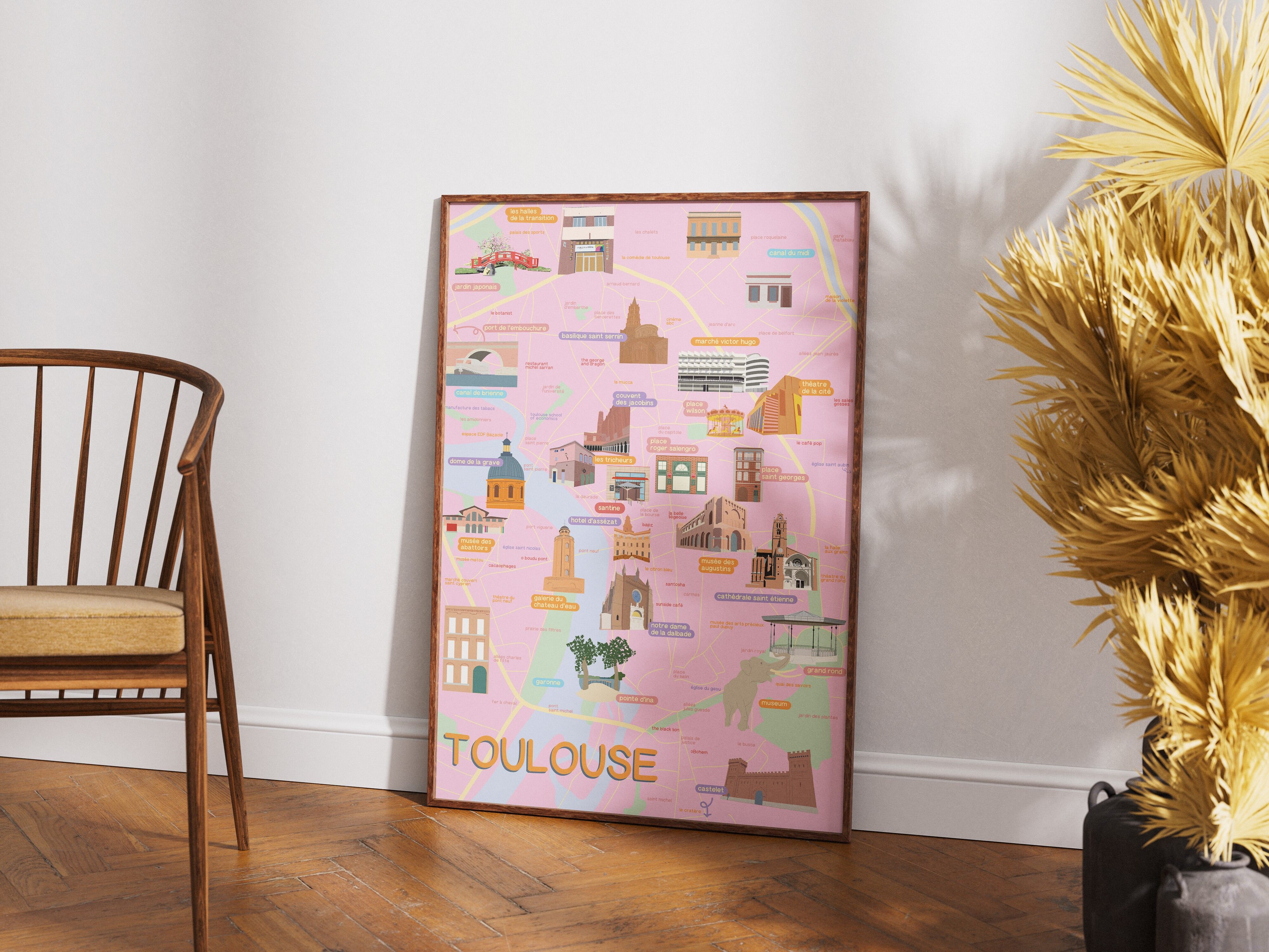 Mappa illustrata di Tolosa