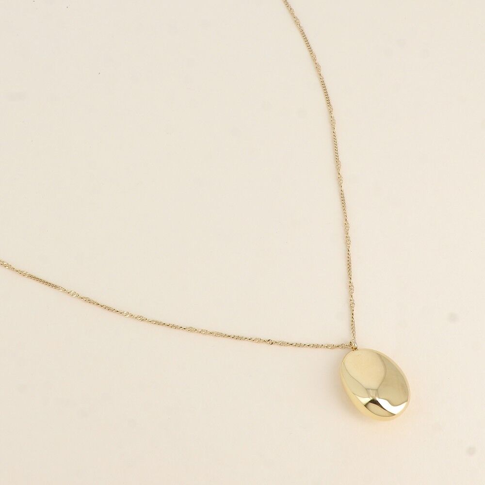 Giovanna-Halskette – großer ovaler Anhänger mit Spiegeleffekt