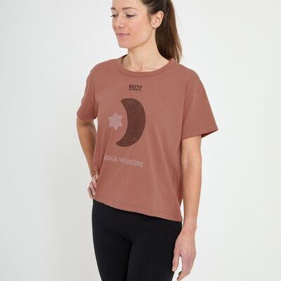 BIOSURYA - Camiseta de tirantes de algodón orgánico con estampado Yin Yoga