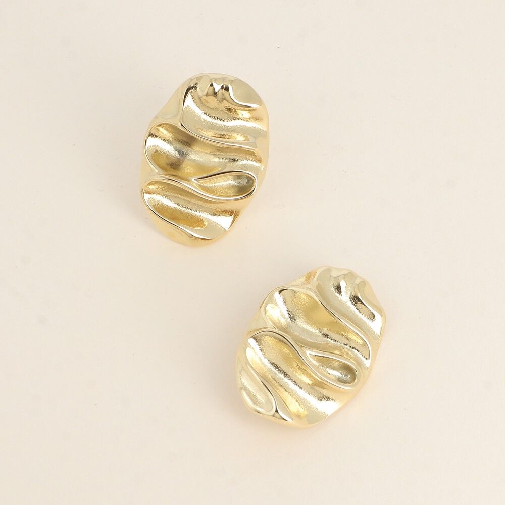 Ohrclips - gewellte ovale Form