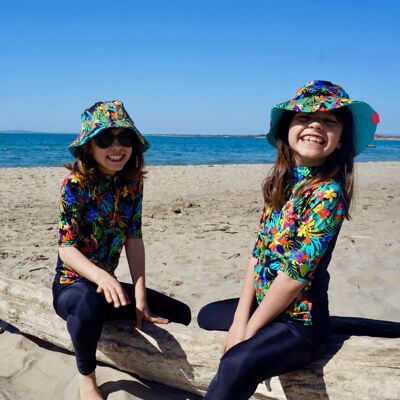 Maglia anti UV per bambini Tropics, maniche 3/4, reversibile Taglia: Taglia 12-14 anni