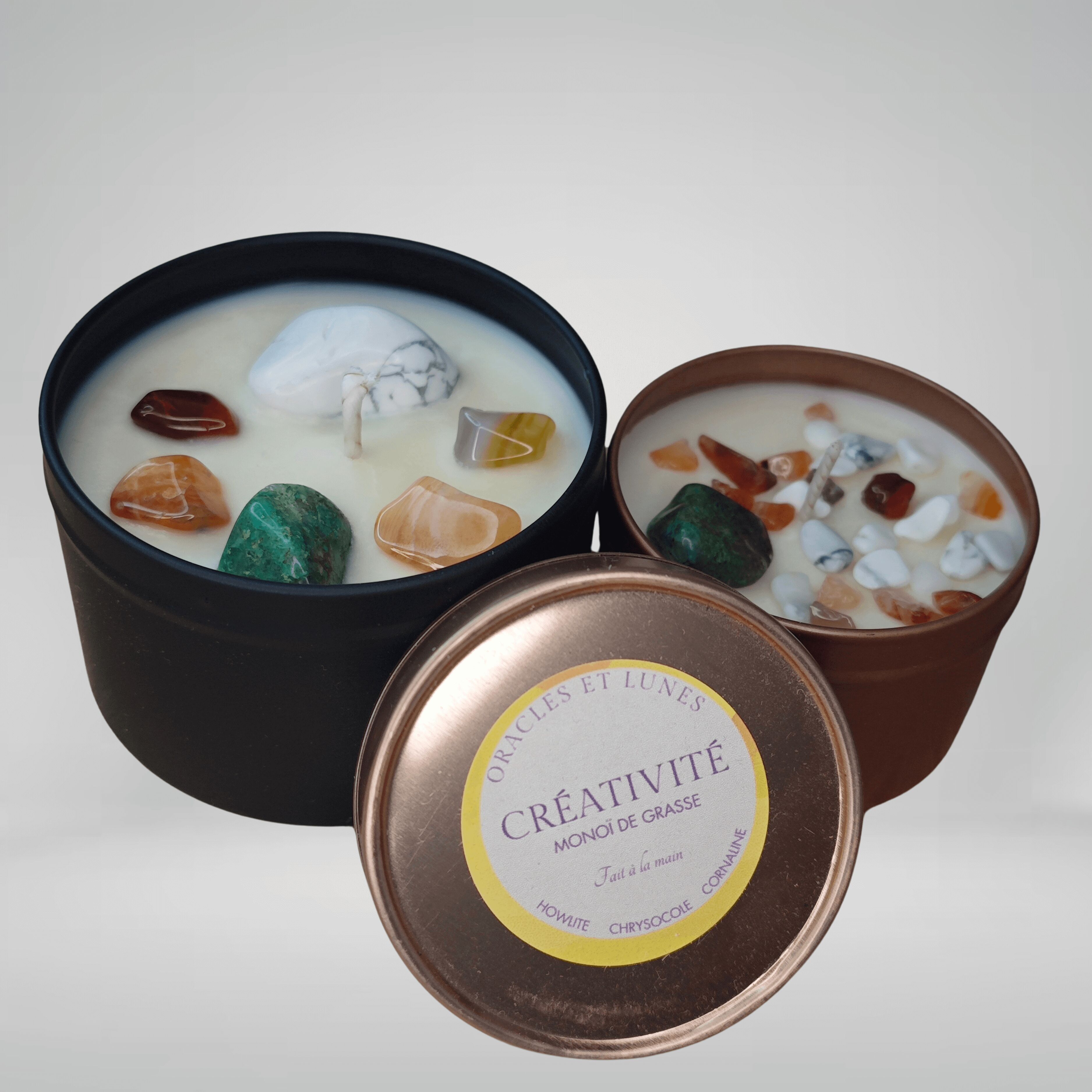 Intention Candle for Creativity - Monoi Oil - Lithotherapy