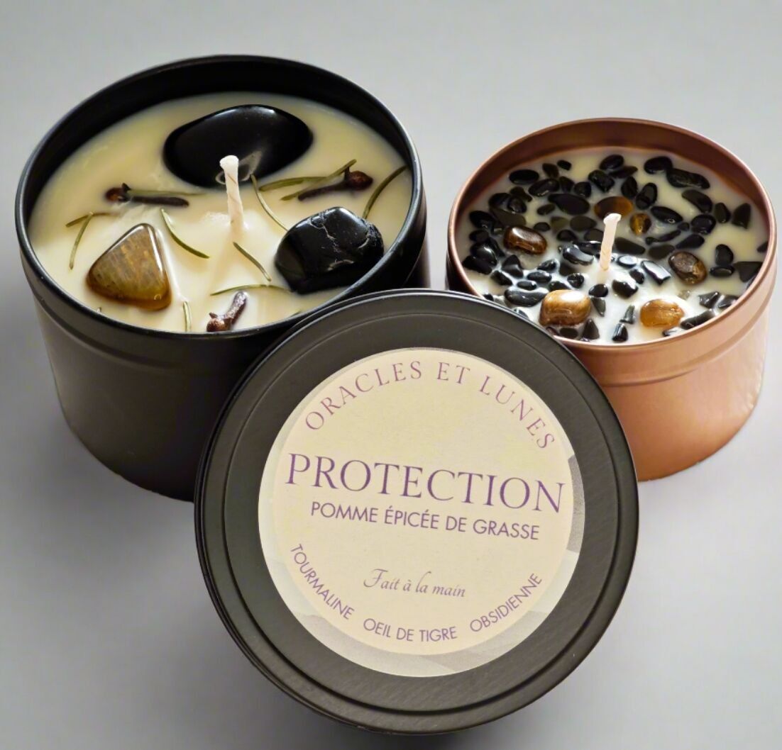 Protection Intention Candle - Spiced Apple - Lithotherapy