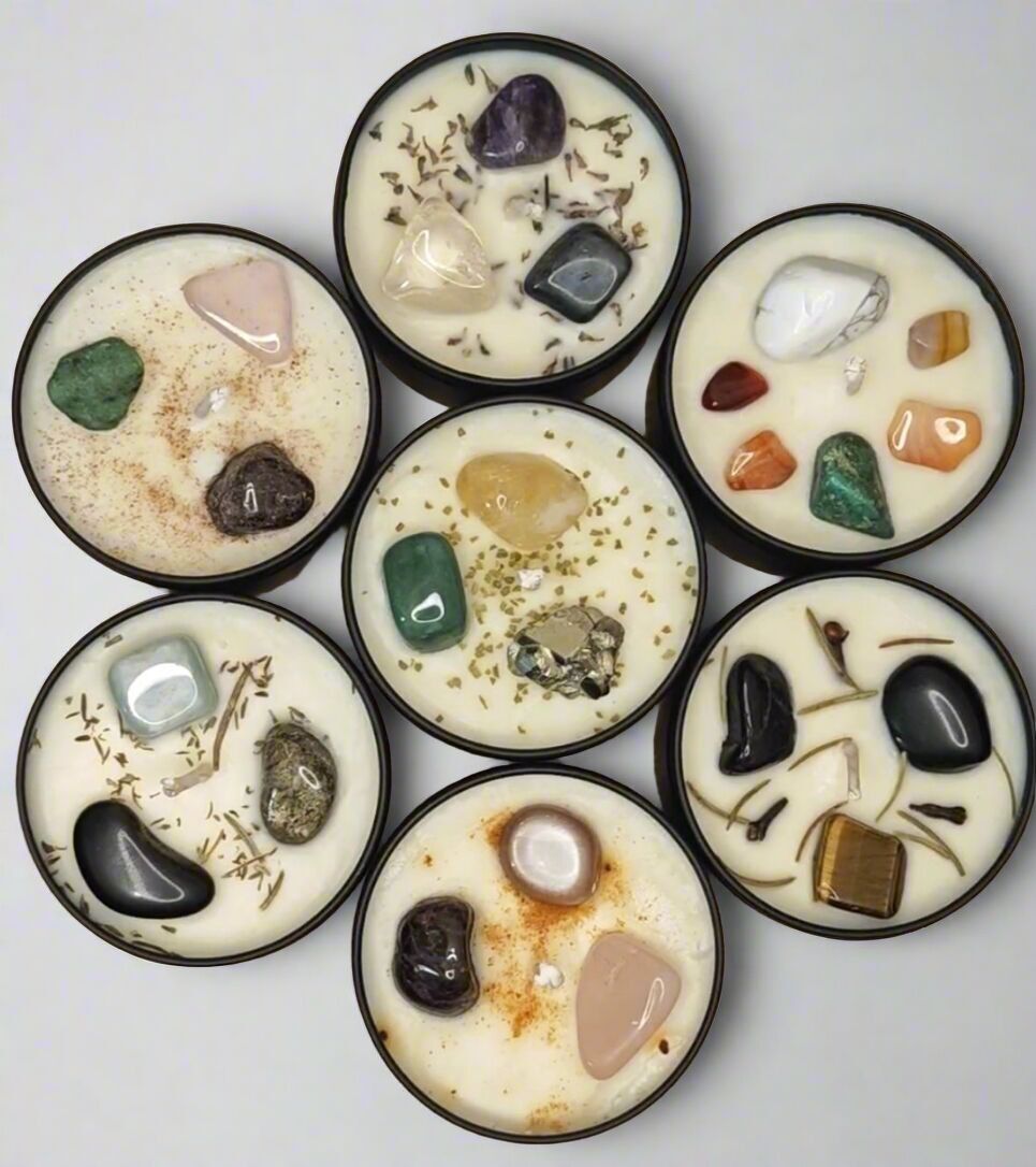 Confezione da 7 candele Intention - Candele profumate - Candele per litoterapia