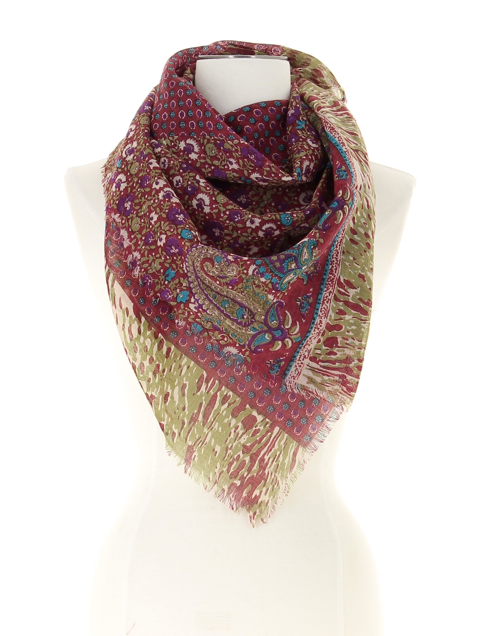 Sciarpa 100% lana - bordeaux - (105x80cm) - KERMAN