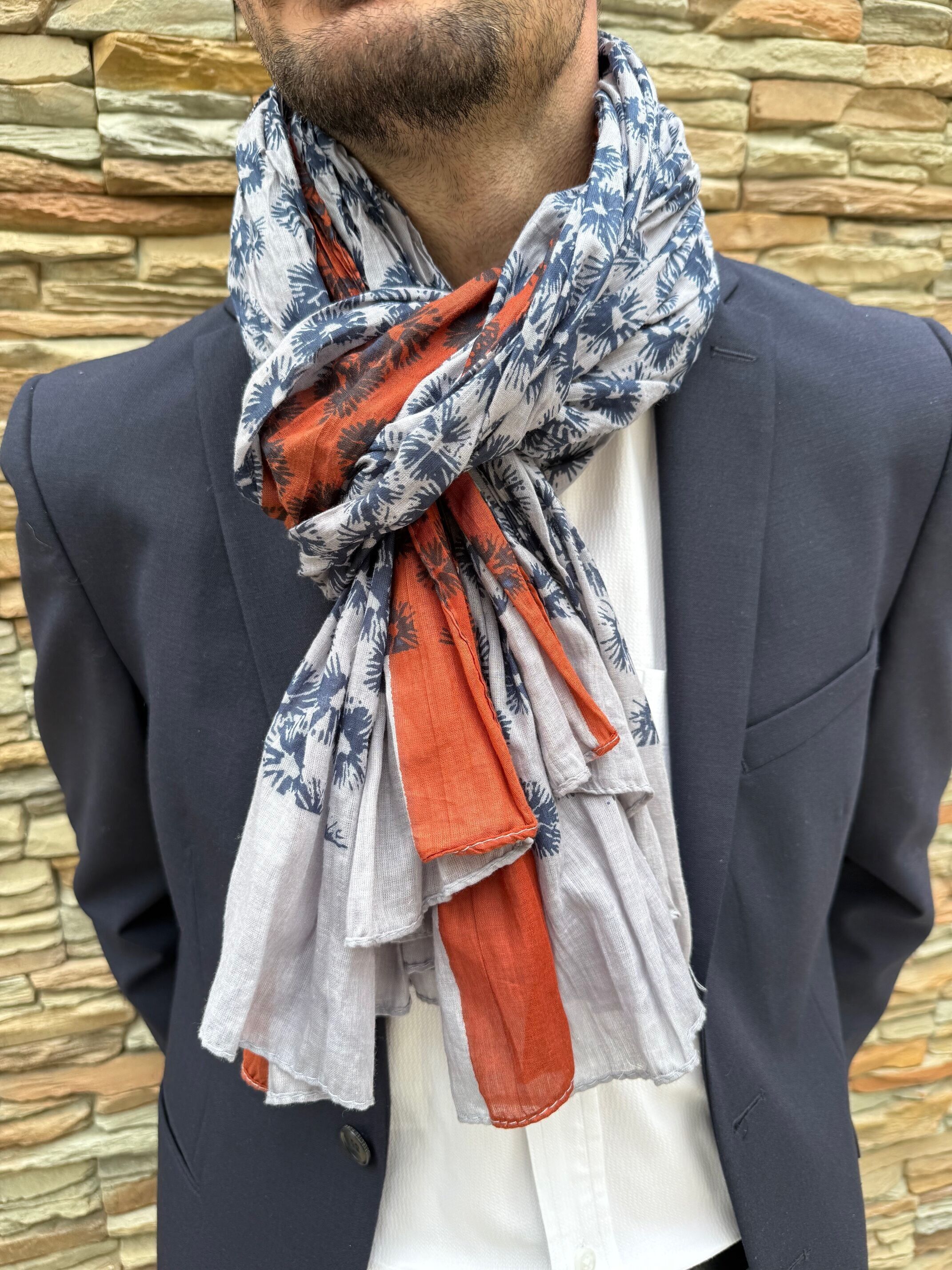 Sciarpa scialle da uomo in 100% cotone