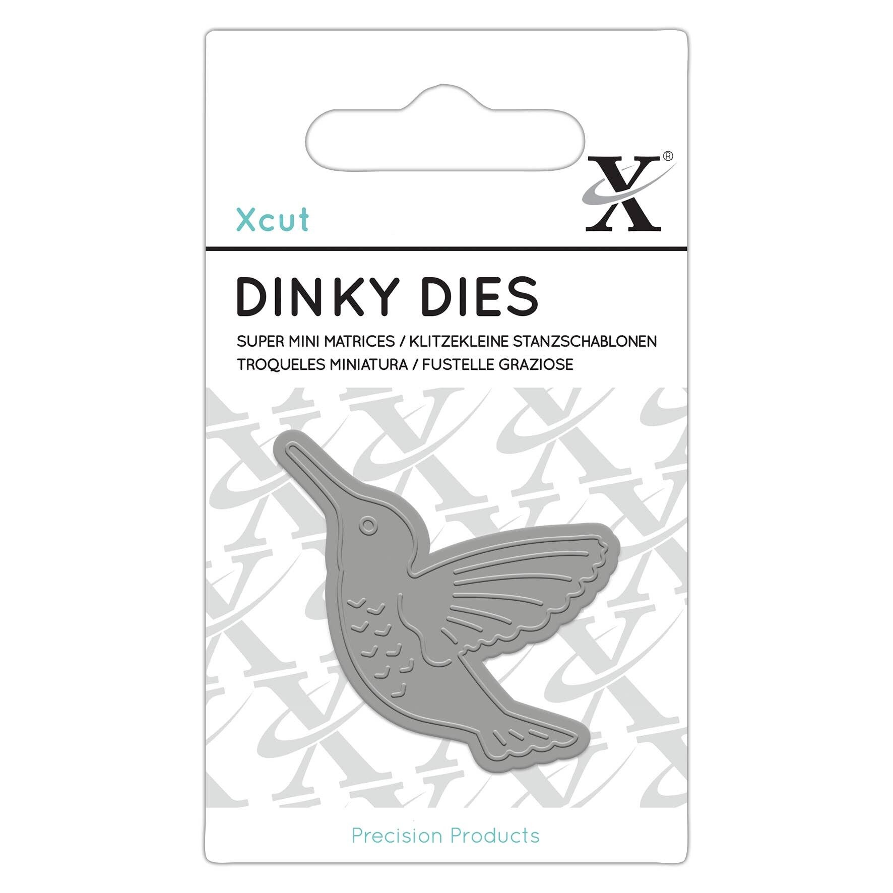 Xcut Dinky Die, Kolibri, Silber, Einzelstanze, ideal zur Verwendung auf Geburtstagskarten und Geburtstagsdekorationen, perfektes Kartenherstellungszubehör für Ihre Bastelsets und Stanzmaschinen