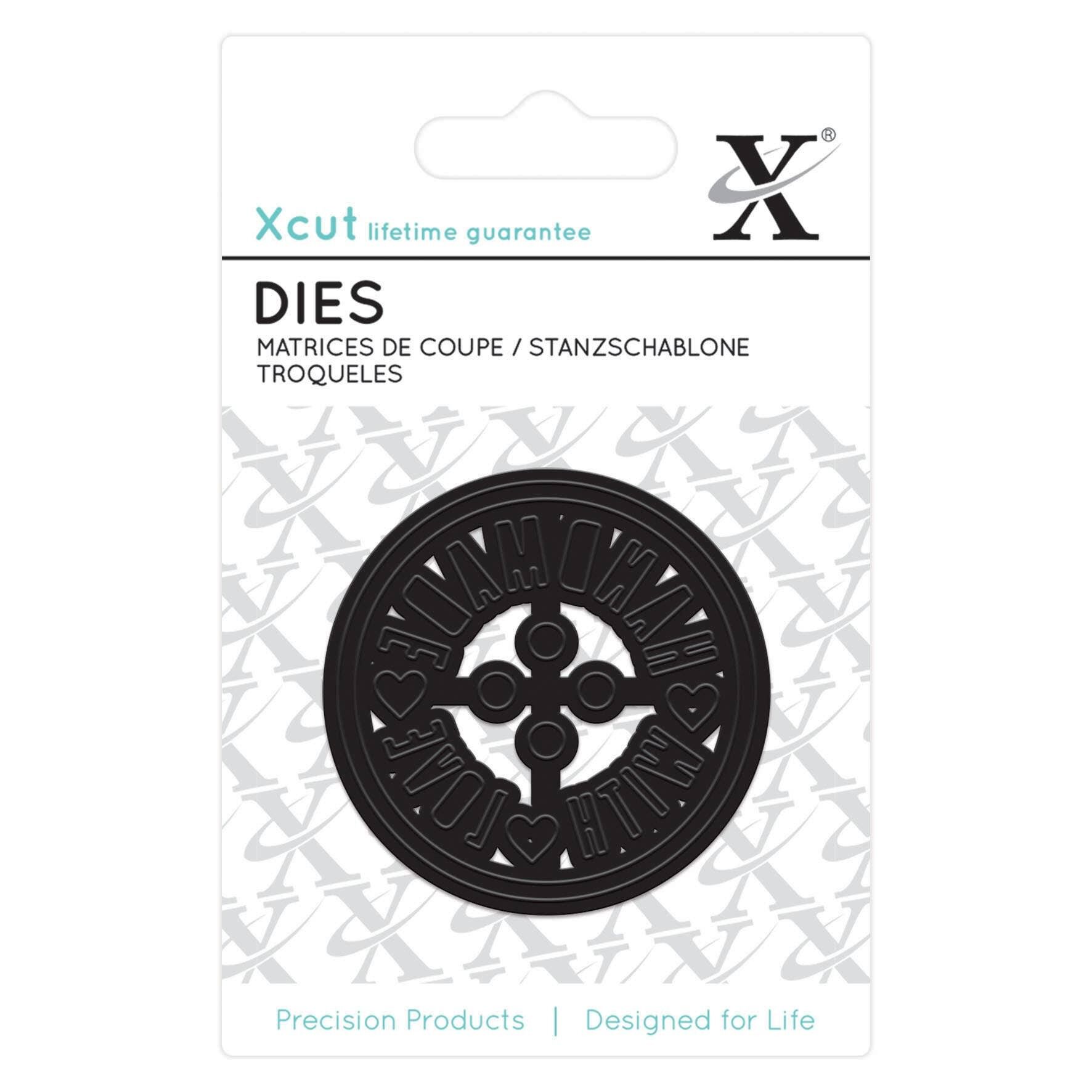 Xcut Mini Die, Handmade with Love, Silver, Single Die, Ideal to use on a Birthday Card and Birthday Decoration, Perfect Card Making Supplies for your Craft Sets & Die Cutting Machine