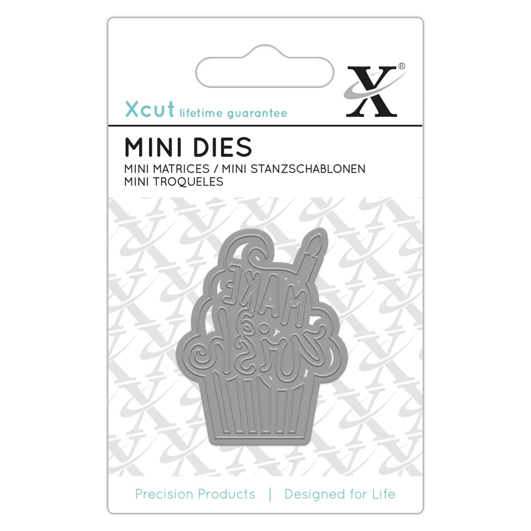 Xcut Mini Die, Make A Wish, Silver, Single Die, Ideal to use on a Birthday Card and Birthday Decoration, Perfect Card Making Supplies for your Craft Sets & Die Cutting Machine