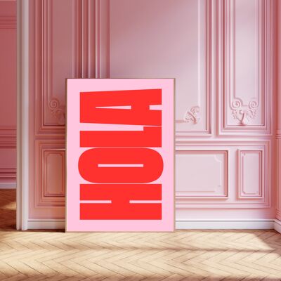 Impression d'art typographique « Hola »