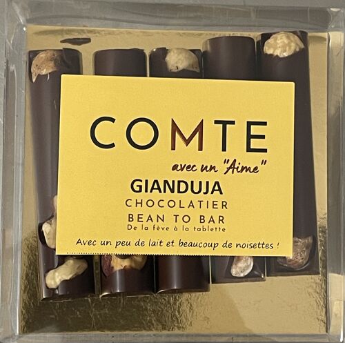Gianduja lait & noisettes - boite de 5 barres