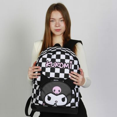 Sanrio Kuromi B and W-Backpack HS FAN 2.2, Black