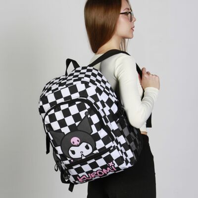 Sanrio Kuromi B and W-Mochila Fight FAN 2.2, Negro