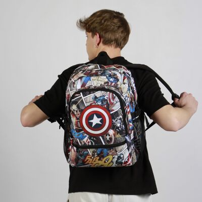 Marvel Capitán América Comic-Mochila Fight FAN 2.2, Multicolor