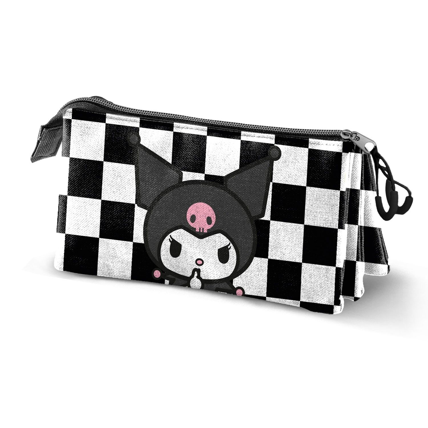 Astuccio triplo Sanrio Kuromi B e W, nero