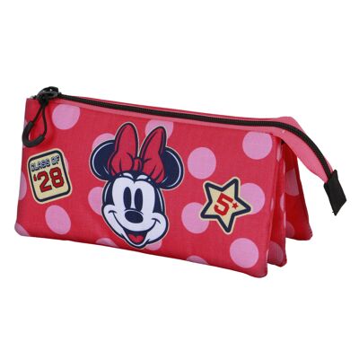 Disney Minnie Mouse Class-Estuche Portatodo Triple, Rosa
