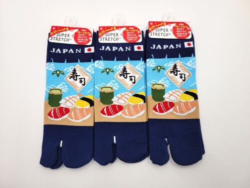 Chaussettes Japonaises Tabi en Coton et Motif sushiya Taille Fr 34-39