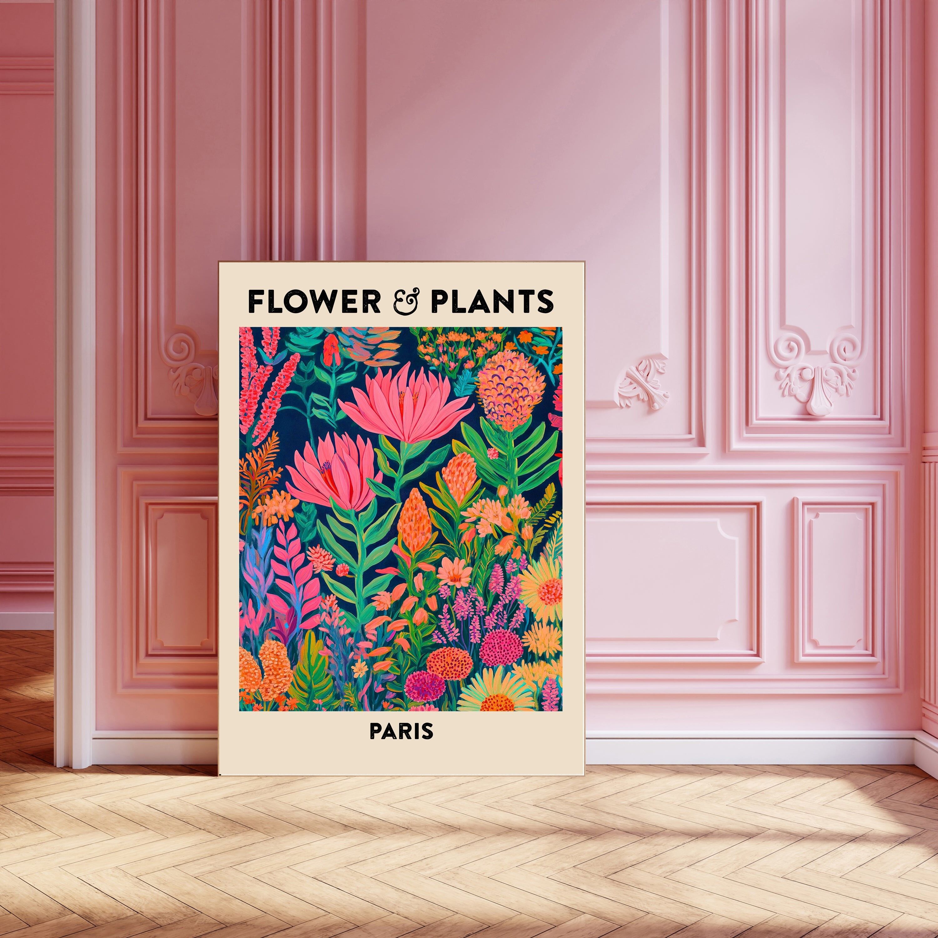 Stampa artistica di fiori e piante di Parigi