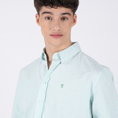 Chemise à rayures vertes