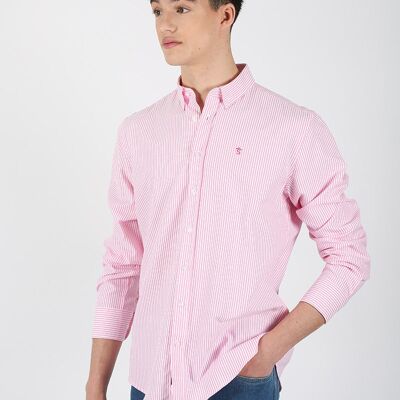 Chemise rayée rose