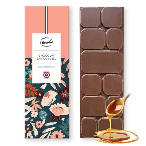 Tablette de chocolat lait caramel - Chocolat artisanale made in France