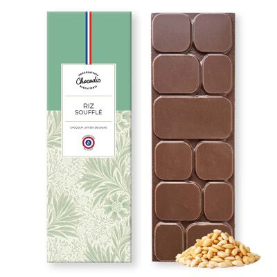 Puffed rice milk chocolate bar - Artisanal chocolate made in France