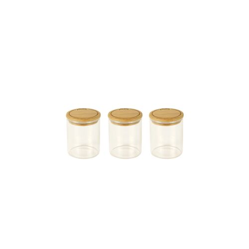 Coffret de 3 Boîtes à Épices en Verre