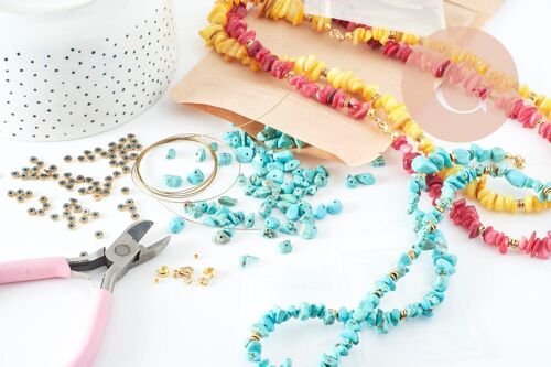 Kit Collier pierre naturel,  Coffrets et kits pour la création de bijoux fantaisie DIY x1 (G7429)
