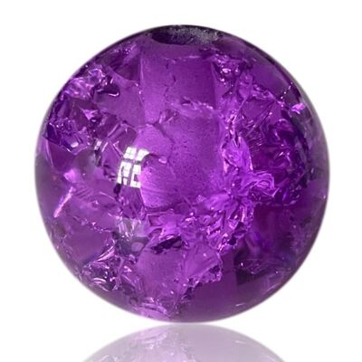 Perla de vidrio rota morada 3cm