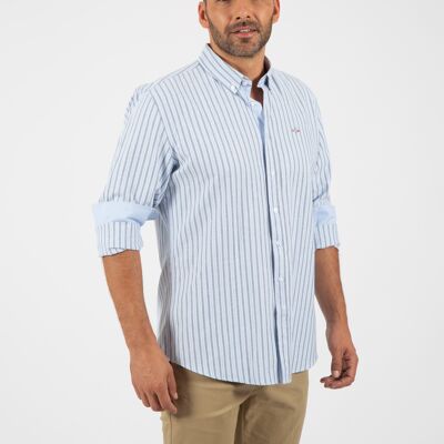 Chemise rayée bleu marine