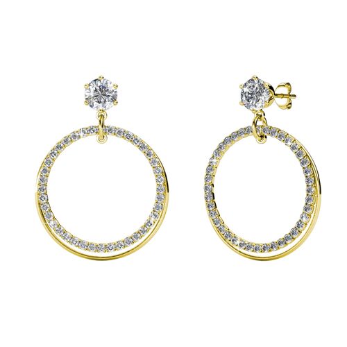 Boucles d'oreilles Ariel - Doré et Cristal